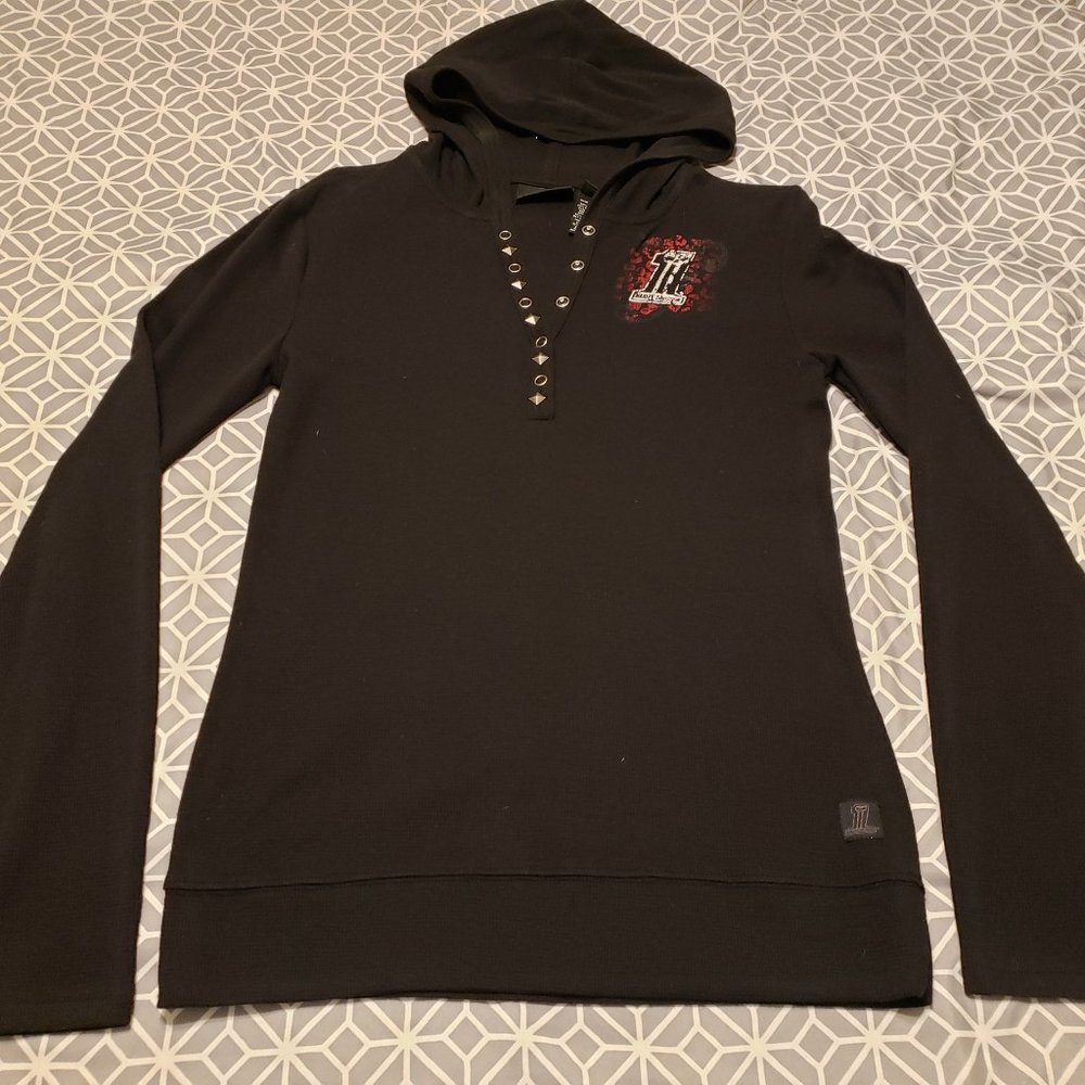 Harley Davidson Studded Button Up Hooded Thermal M